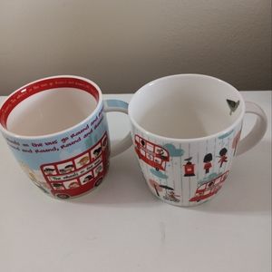 2 Super Cute British Icons & Wheels on the Bus Themed Mugs